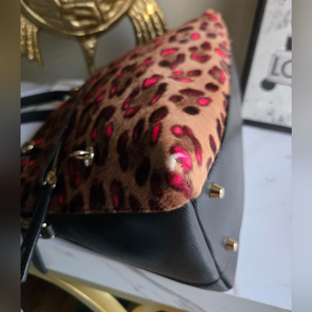 Furla Piper 2Way Harako Animal Print Top Handle Bag VGUC - Picture 14 of 14